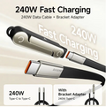 240W SuperCharge 360° Rotating Invisible Stand Detachable 2-in-1 Charging Cable