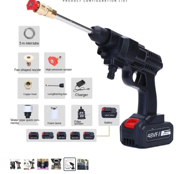 GV-102 Original Rechargeable Cordless High-Pressure Washer | 48V Lithium Battery Single